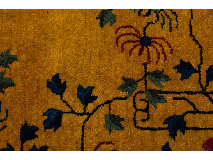 Antique Art Deco Chinese Wool Rug 10 X 14