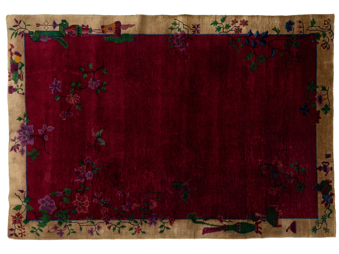Antique Art Deco Chinese Rug 6 X 9