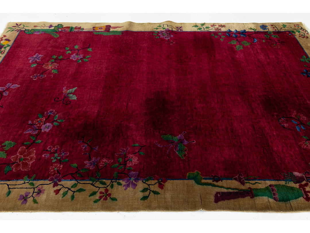 Antique Art Deco Chinese Rug 6 X 9