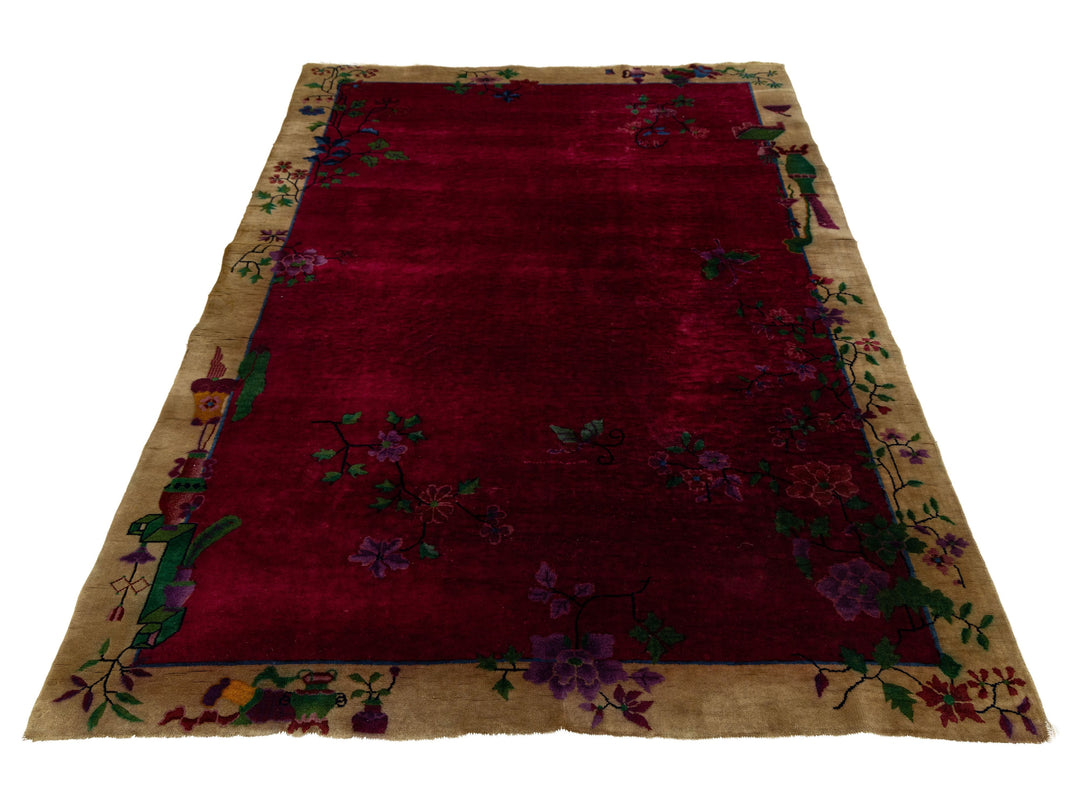 Antique Art Deco Chinese Rug 6 X 9