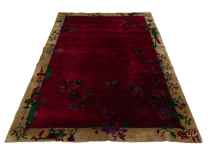 Antique Art Deco Chinese Rug 6 X 9