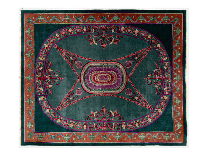 Antique Art Deco Chinese Wool Rug 8 X 10