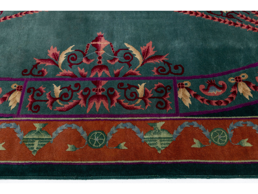 Antique Art Deco Chinese Wool Rug 8 X 10