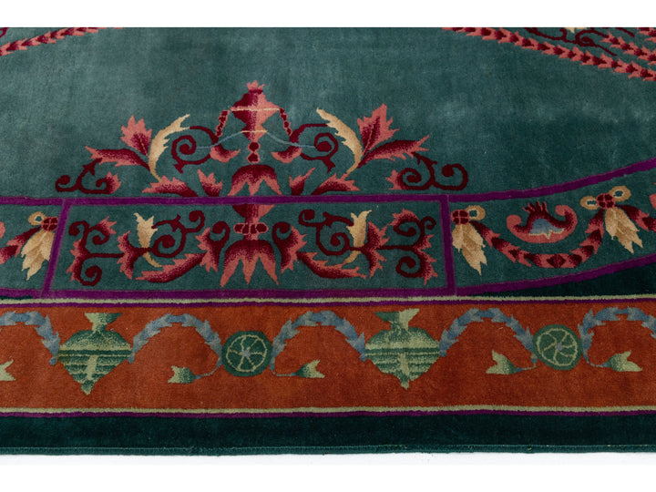 Antique Art Deco Chinese Wool Rug 8 X 10