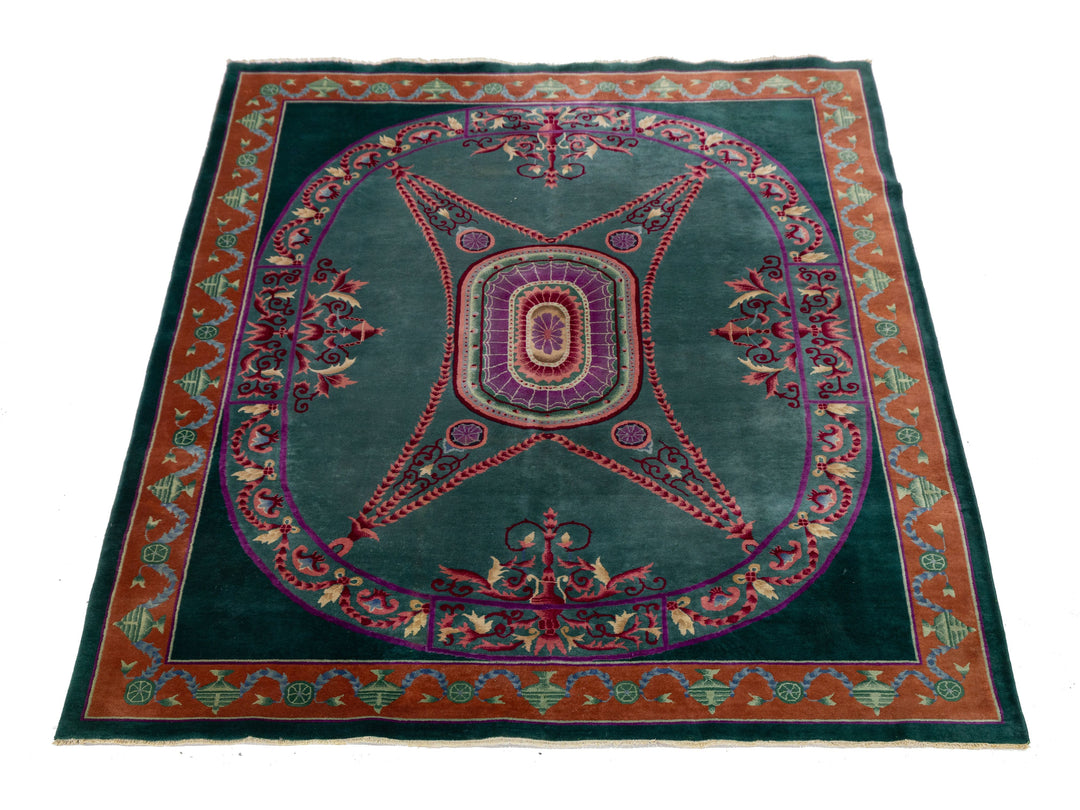 Antique Art Deco Chinese Wool Rug 8 X 10