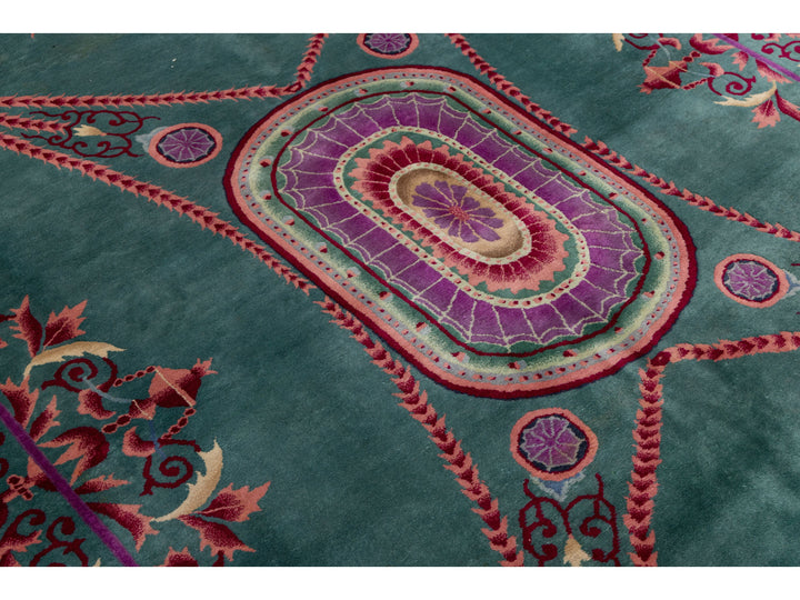 Antique Art Deco Chinese Wool Rug 8 X 10