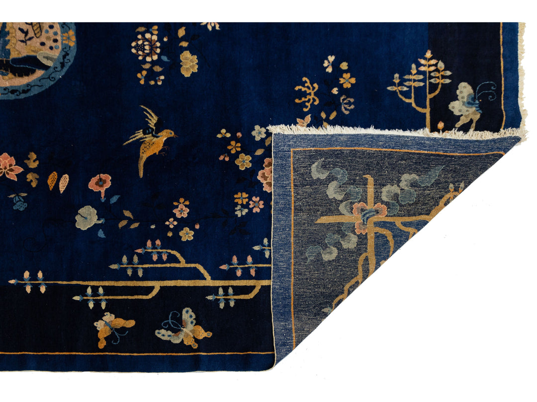 Antique Art Deco Chinese Wool Rug 10 X 14