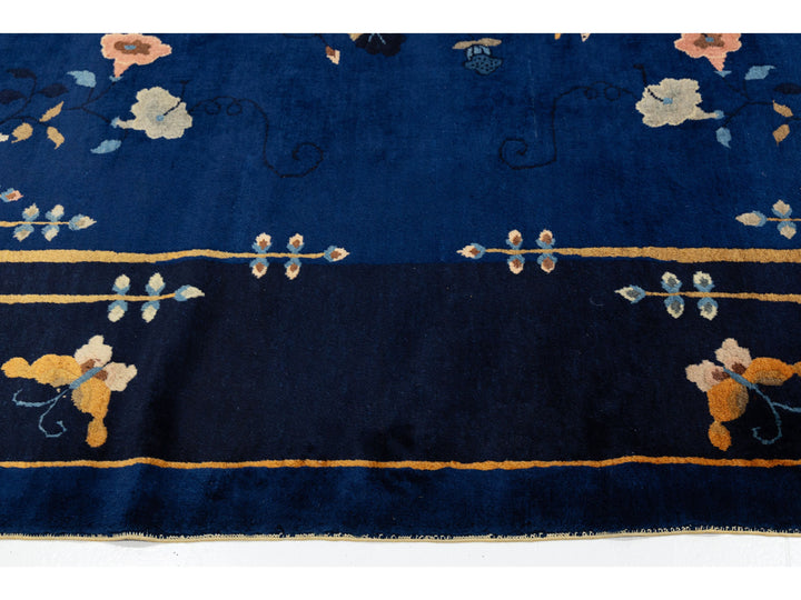 Antique Art Deco Chinese Wool Rug 10 X 14