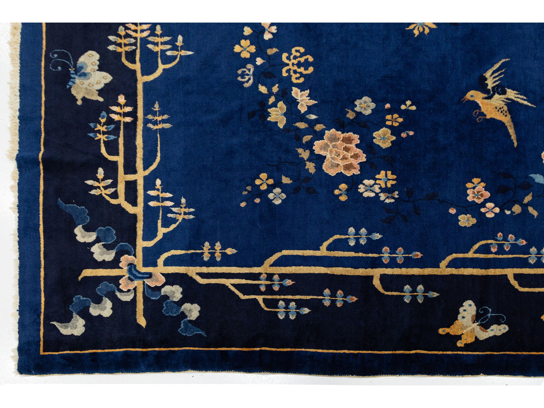 Antique Art Deco Chinese Wool Rug 10 X 14