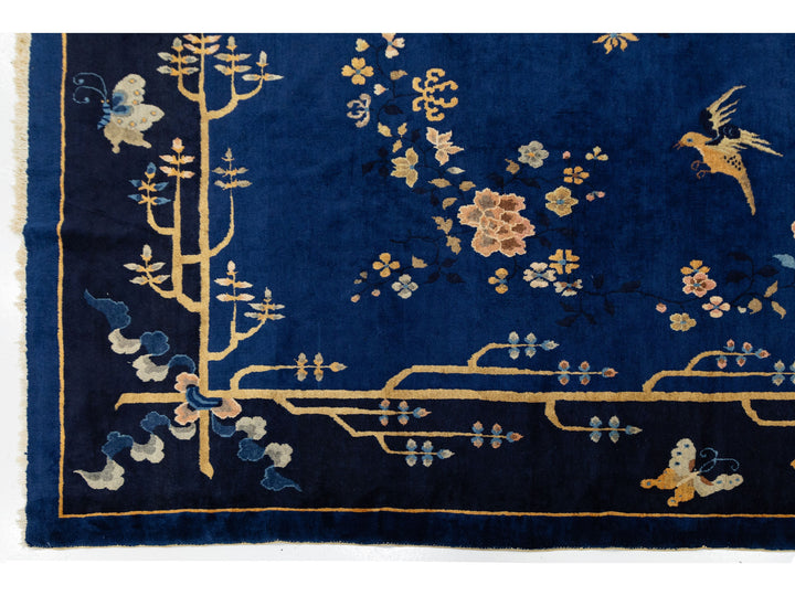 Antique Art Deco Chinese Wool Rug 10 X 14