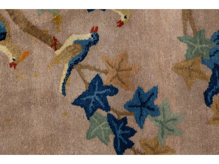 Antique Art Deco Chinese Wool Rug 10 X 14