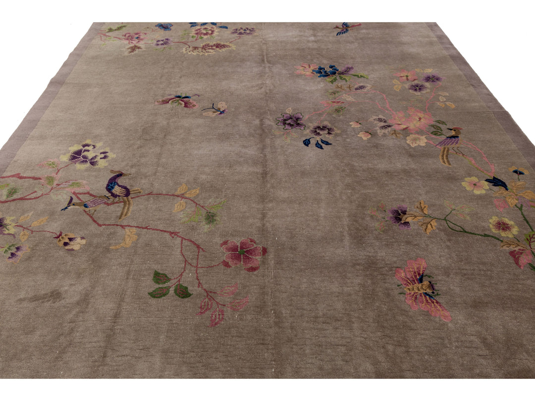 Antique Art Deco Chinese Rug 9 X 12