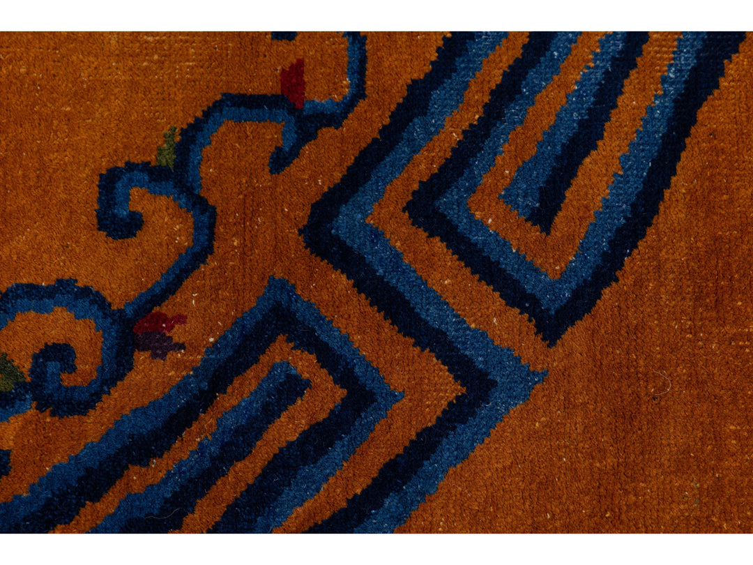Antique Art Deco Chinese Wool Rug 10 X 14