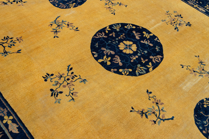 Antique Peking Chinese Wool Rug 9 X 11