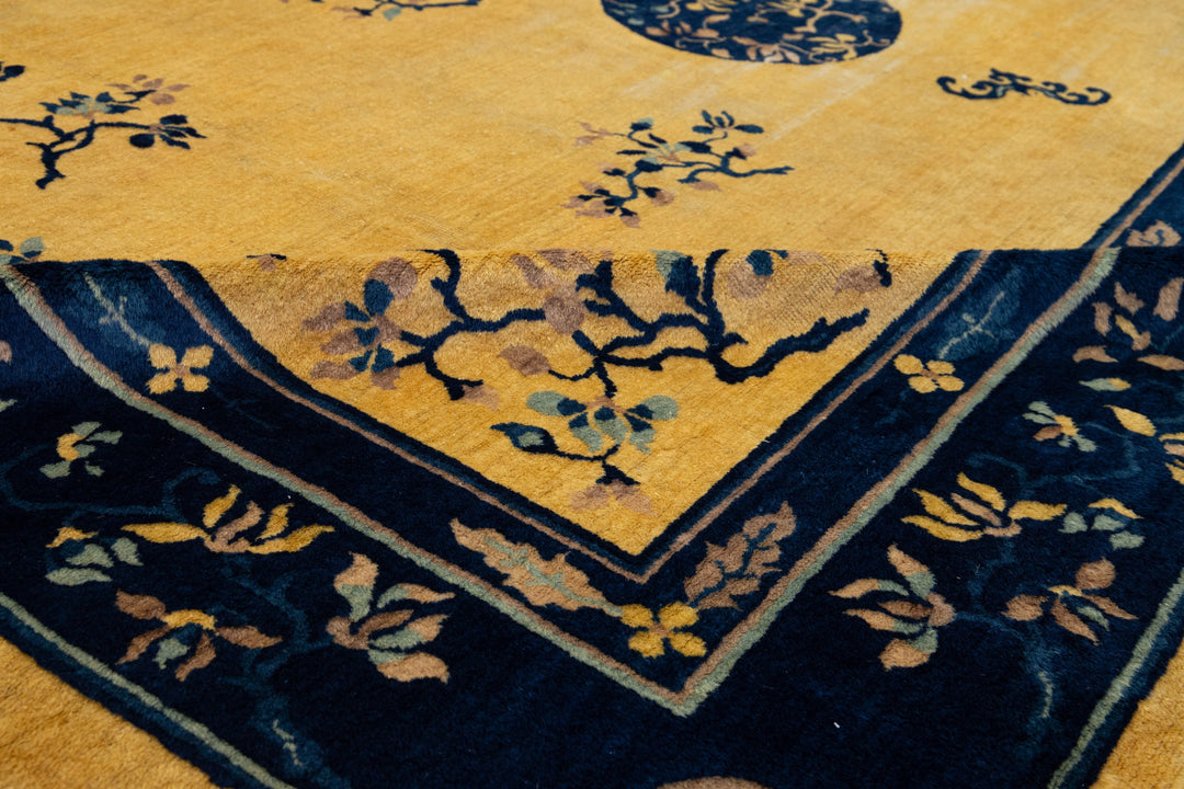 Antique Peking Chinese Wool Rug 9 X 11