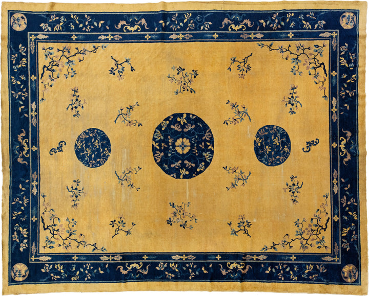 Antique Peking Chinese Wool Rug 9 X 11