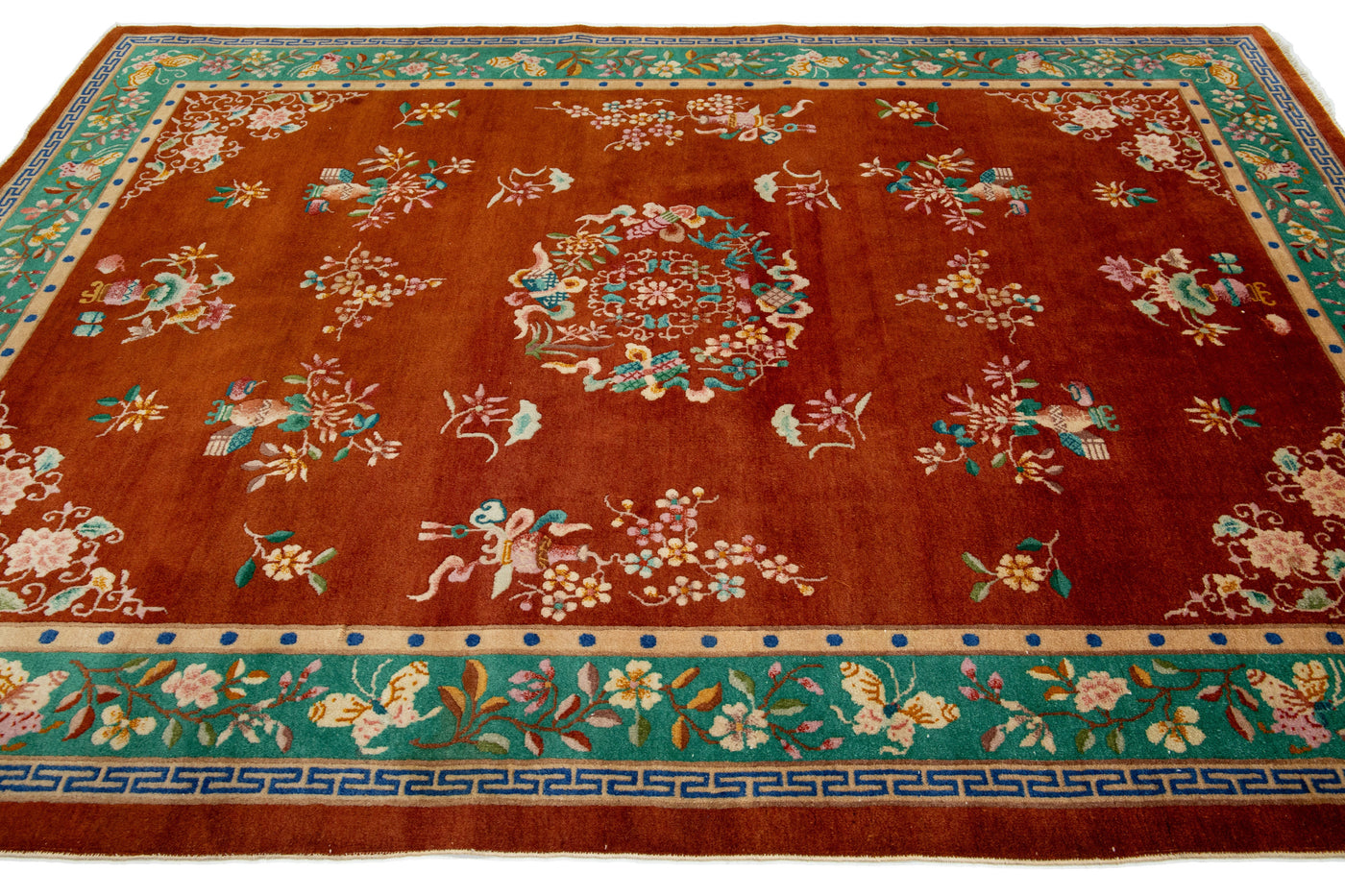 Antique Art Deco Chinese Rug 7 X 10