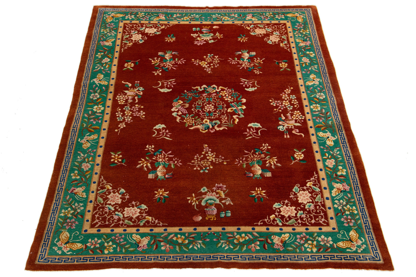 Antique Art Deco Chinese Rug 7 X 10