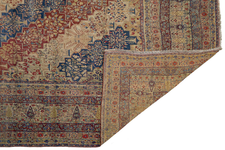 Antique Kerman Wool Rug 18 X 24