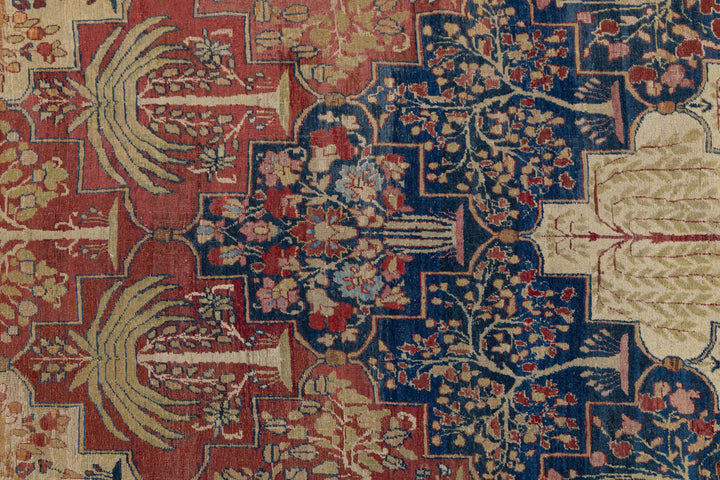 Antique Kerman Wool Rug 18 X 24