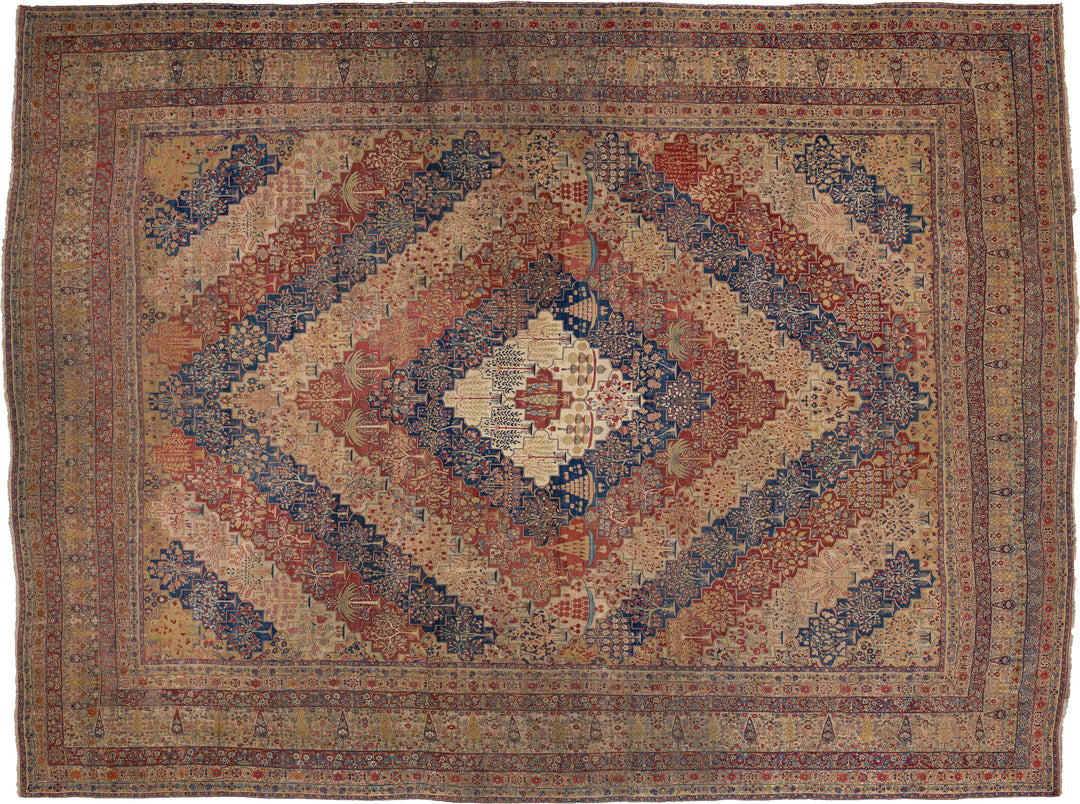 Antique Kerman Wool Rug 18 X 24