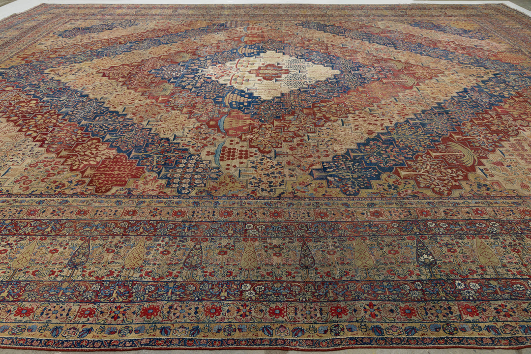 Antique Kerman Wool Rug 18 X 24