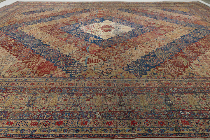 Antique Kerman Wool Rug 18 X 24