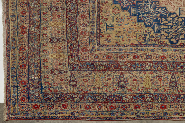 Antique Kerman Wool Rug 18 X 24