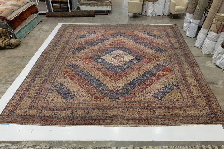 Antique Kerman Wool Rug 18 X 24