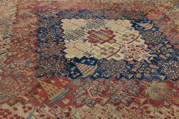 Antique Kerman Wool Rug 18 X 24