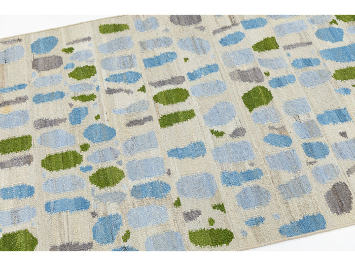 Modern Kilim Wool Runner Rug 3 X 12