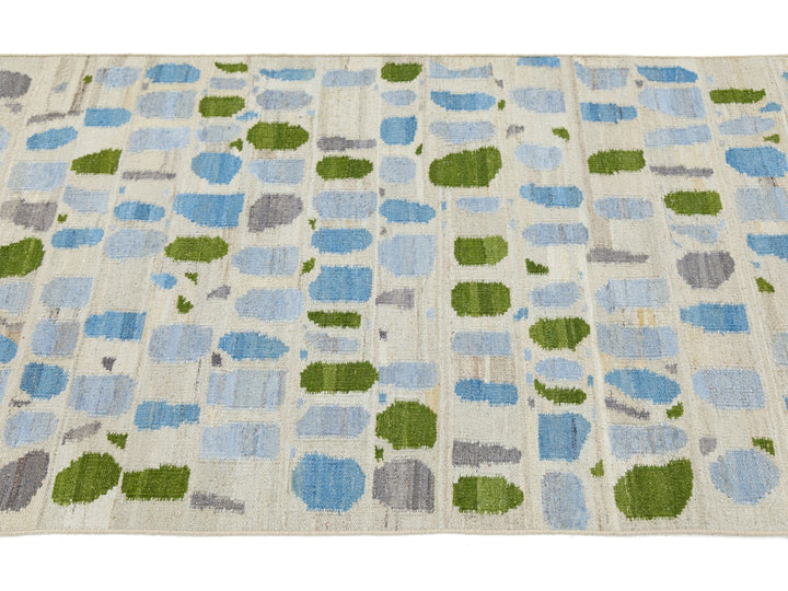 Modern Kilim Wool Runner Rug 3 X 12
