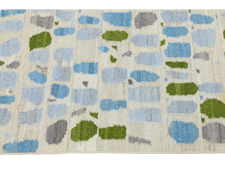 Modern Kilim Wool Runner Rug 3 X 12