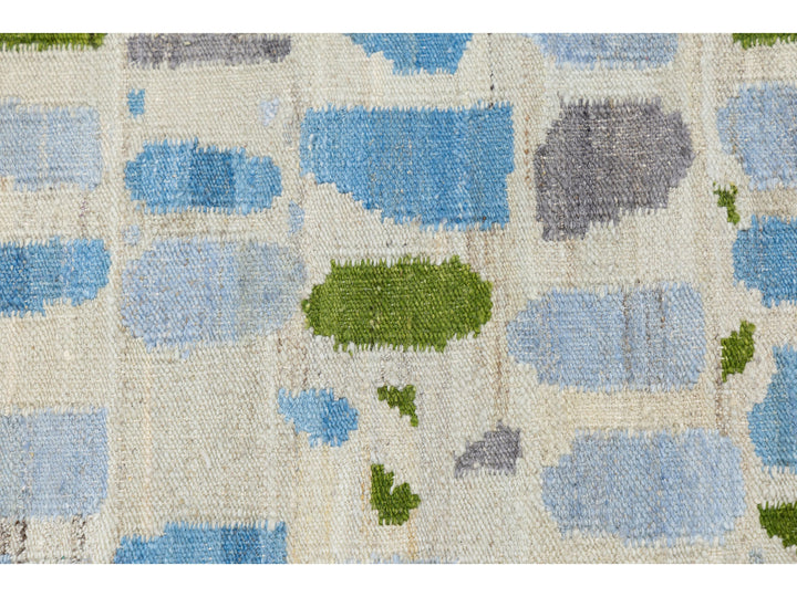 Modern Kilim Wool Runner Rug 3 X 12
