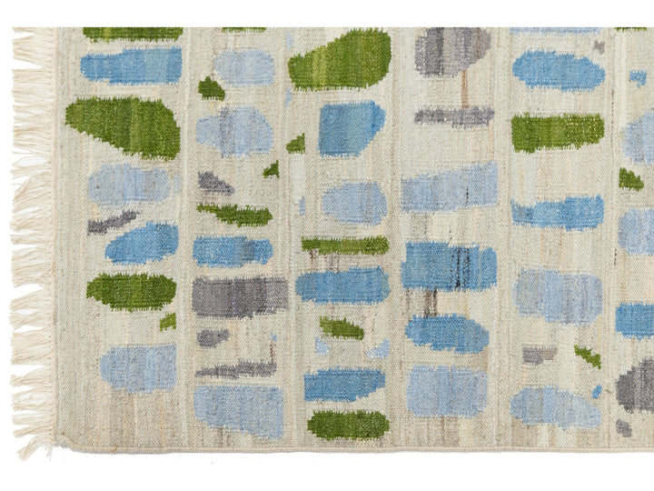 Modern Kilim Wool Runner Rug 3 X 12