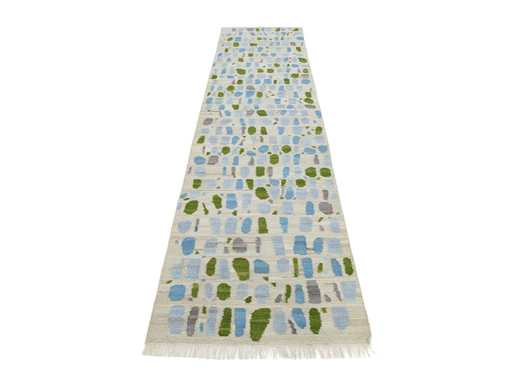 Modern Kilim Wool Runner Rug 3 X 12