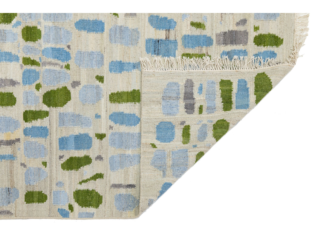 Modern Kilim Wool Runner Rug 3 X 12