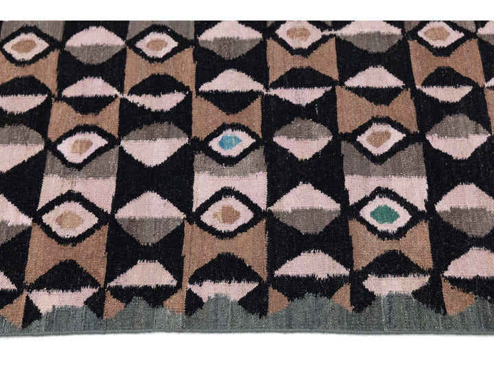 Modern Kilim Wool Runner Rug 3 X 12