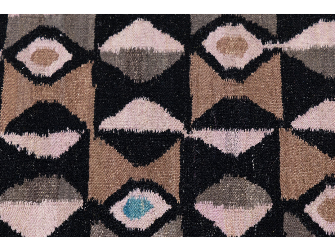 Modern Kilim Wool Runner Rug 3 X 12