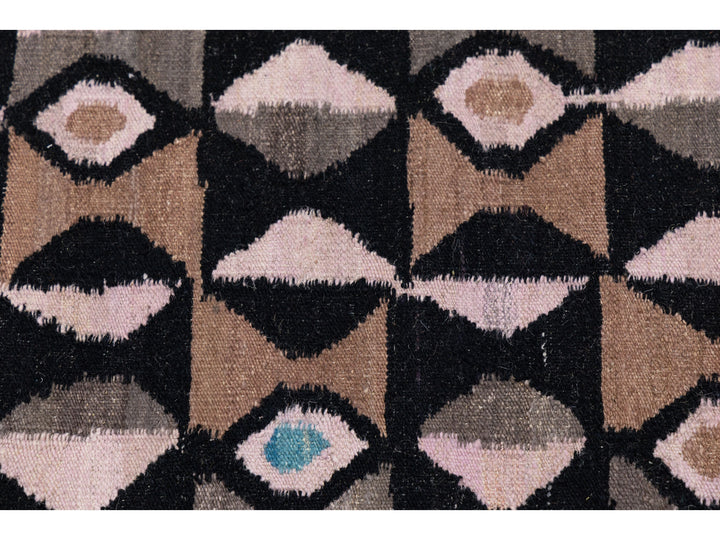 Modern Kilim Wool Runner Rug 3 X 12