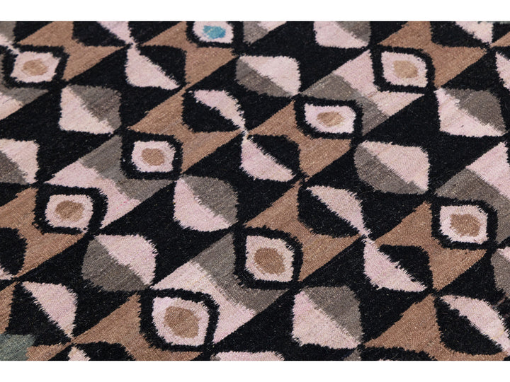 Modern Kilim Wool Runner Rug 3 X 12