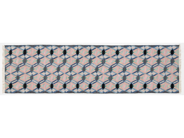 Modern Kilim Wool Runner Rug 3 X 12