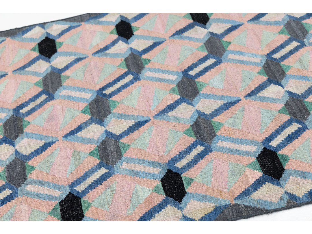 Modern Kilim Wool Runner Rug 3 X 12