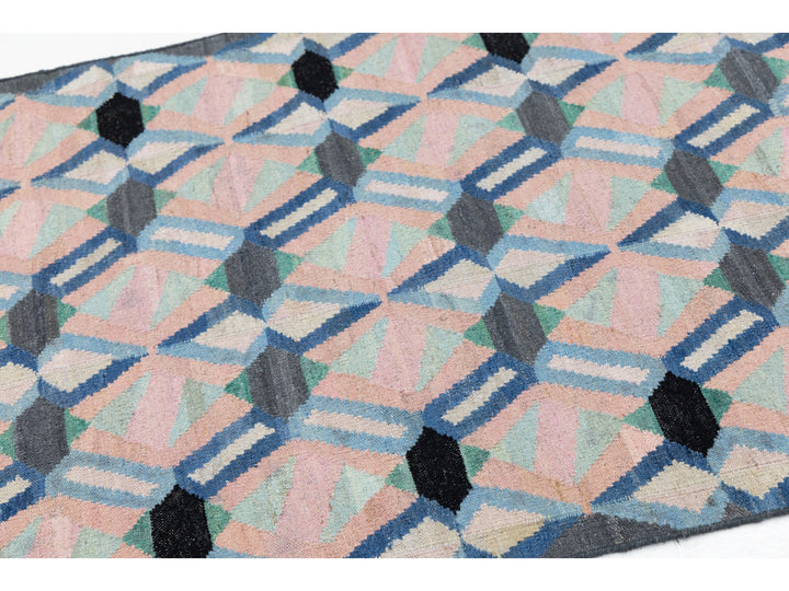 Modern Kilim Wool Runner Rug 3 X 12