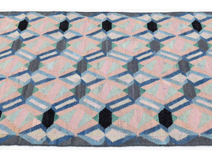 Modern Kilim Wool Runner Rug 3 X 12