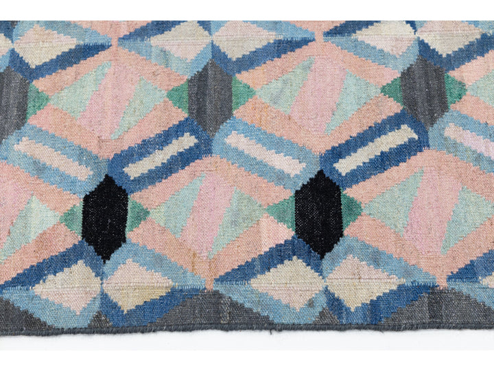 Modern Kilim Wool Runner Rug 3 X 12