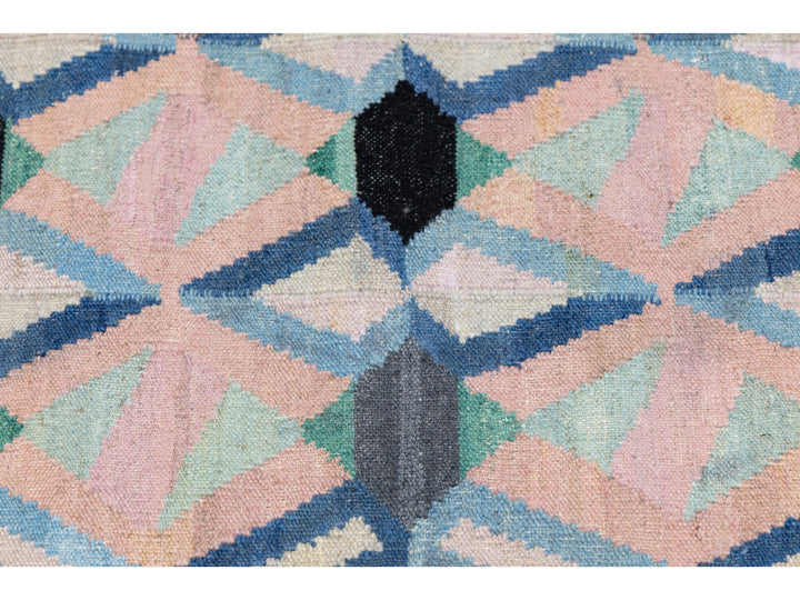 Modern Kilim Wool Runner Rug 3 X 12