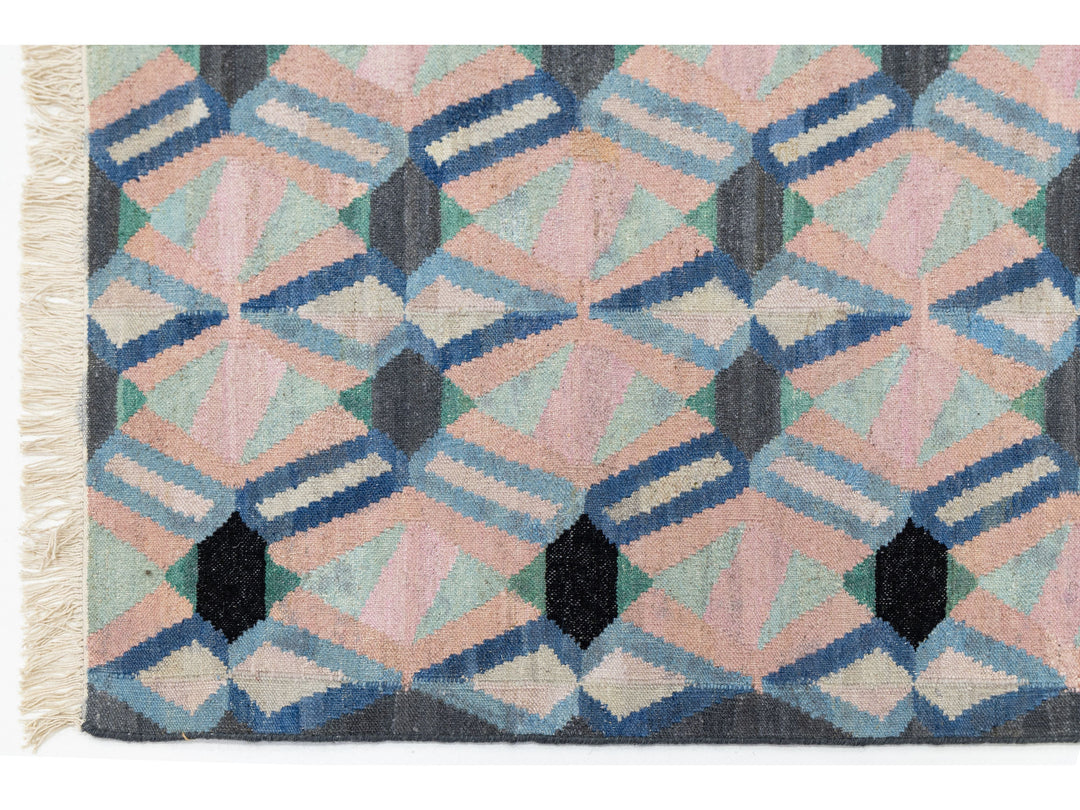 Modern Kilim Wool Runner Rug 3 X 12