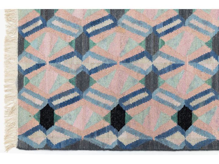 Modern Kilim Wool Runner Rug 3 X 12