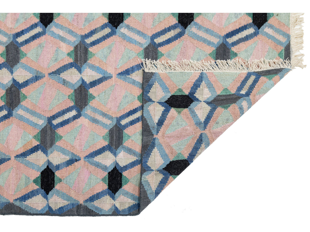 Modern Kilim Wool Runner Rug 3 X 12